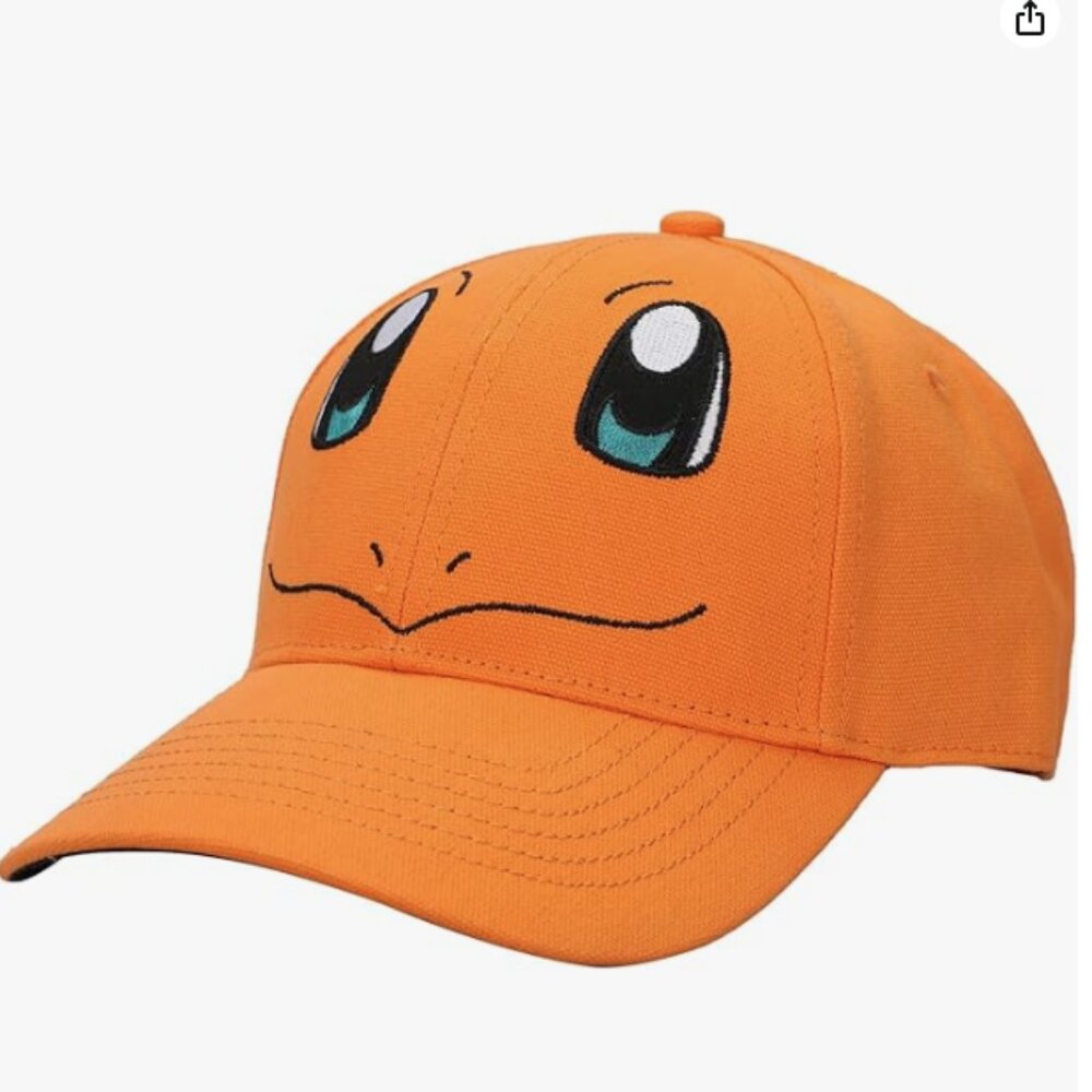 Pokemon Charmander Big Face Men's Orange Baseball Cap